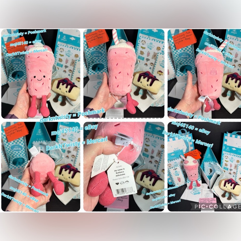 BNWT AUTH SALES RECEIPT JELLYCAT DINER NYC CREMBER CHEESECAKE BUBECCA MILKSHAKE - Picture 2 of 7